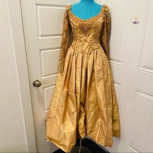 ESCADA Vintage Gold Ballgown Dress